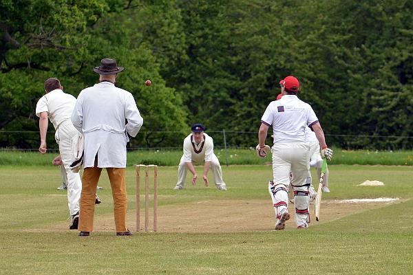 3. The Taverners bat first. Former England rugby star Rob Andrew is at the  non-striker's end.jpg